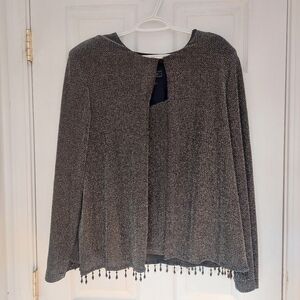 Dress Barn Black/Silver Piece Formal/Occasion Tank & Jacket Set Sz 22 Madein USA